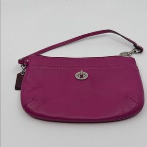Coach Fuchsia Leather Wristlet